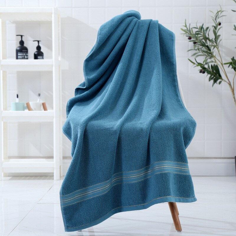 100% Katoen Bad Gezicht Handdoek Set Solid Soft Cotton Unisex Wateropname Handdoek Volwassen Kid 1 Bad 2 Gezicht Bathroomtravel sport Tow: Blue 70x140cm