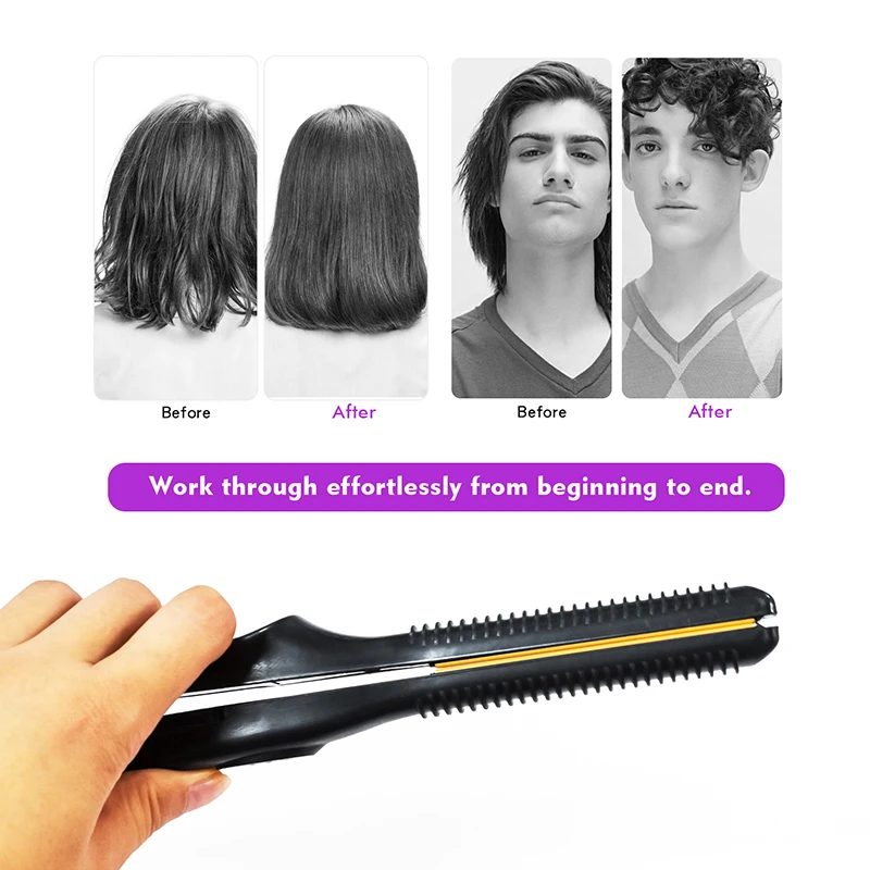 2 in 1 kleinen Glätte isen Haar glätter & Locken wickler für kurze Haare Frauen und Männer Bart glätter Bleistift Flacheisen Doppels pannung