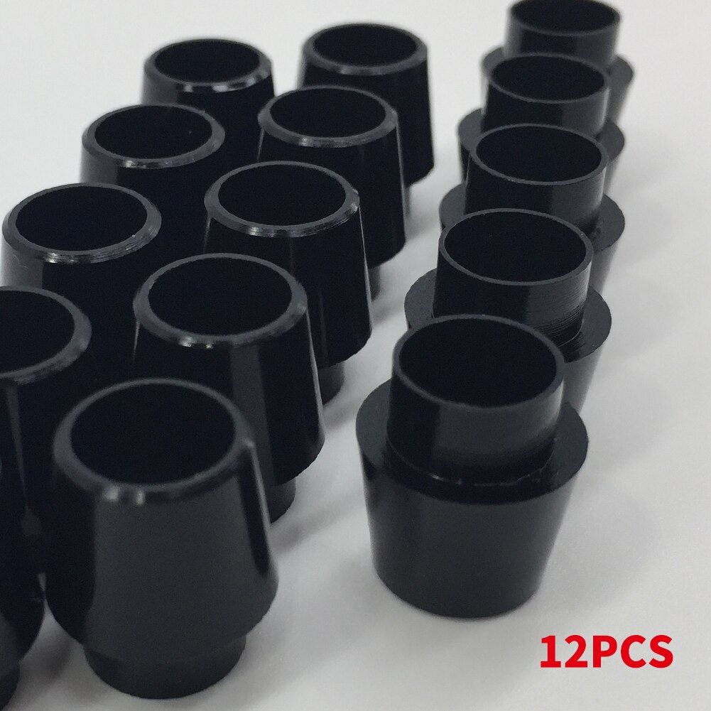 12 uds, manga de eje pequeño, ejes de hierro de plástico, férulas de Golf duraderas de repuesto negras para recambio de punta cónica, ligera, fácil de usar