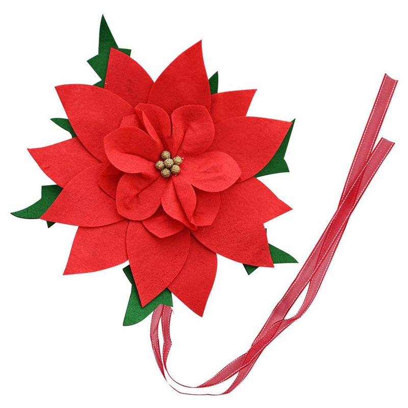 Big Red Flower Christmas Tree Top Pendant Christmas Ornaments X6T6