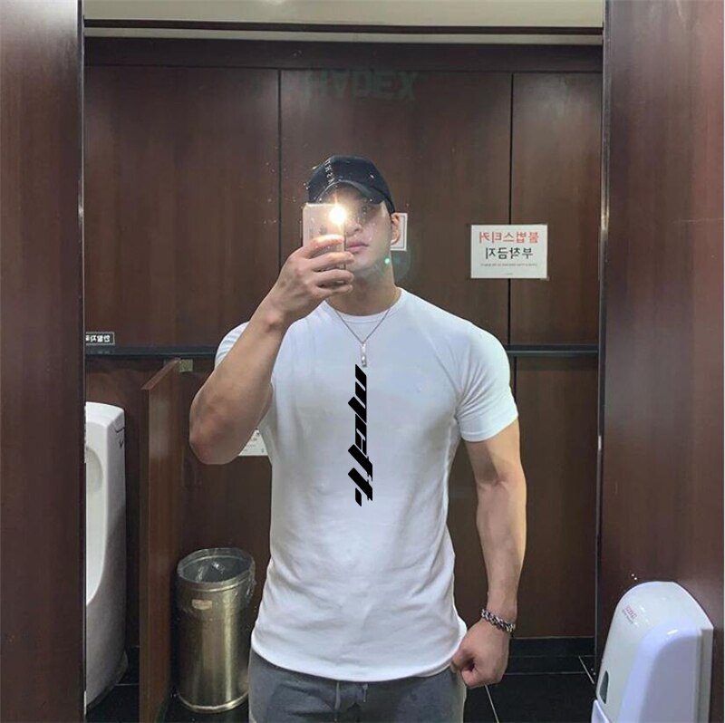 Summer Sportswear Mens Running T Shirts Gym Clothing Men's O-neck Tops Cotton Fitness Bodybuilding Short Sleeve Tshirt