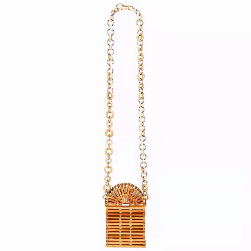 Nuova borsa tessuta messenger da donna monospalla intrecciata in bambù piccola borsa quadrata borsa da spiaggia in bambù retrò moda artigianale