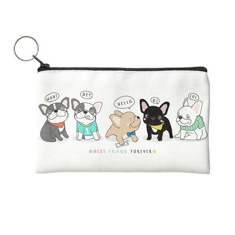 Nuovo portamonete Unisex semplice con stampa solida e simpatico cane con cerniera Lady Girls portafoglio portatile borsa piccola in tela per regali da ragazza: Style8