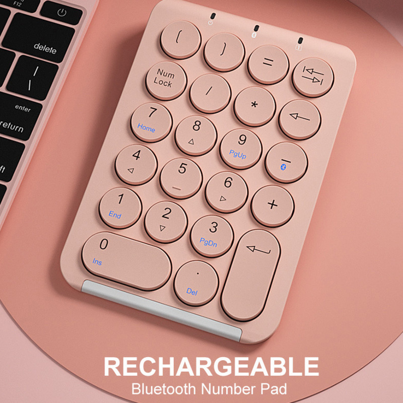BOW 22 teclas teclado numérico inalámbrico teclado numérico Bluetooth recargable teclas redondas teclado numérico para ordenador portátil iPad