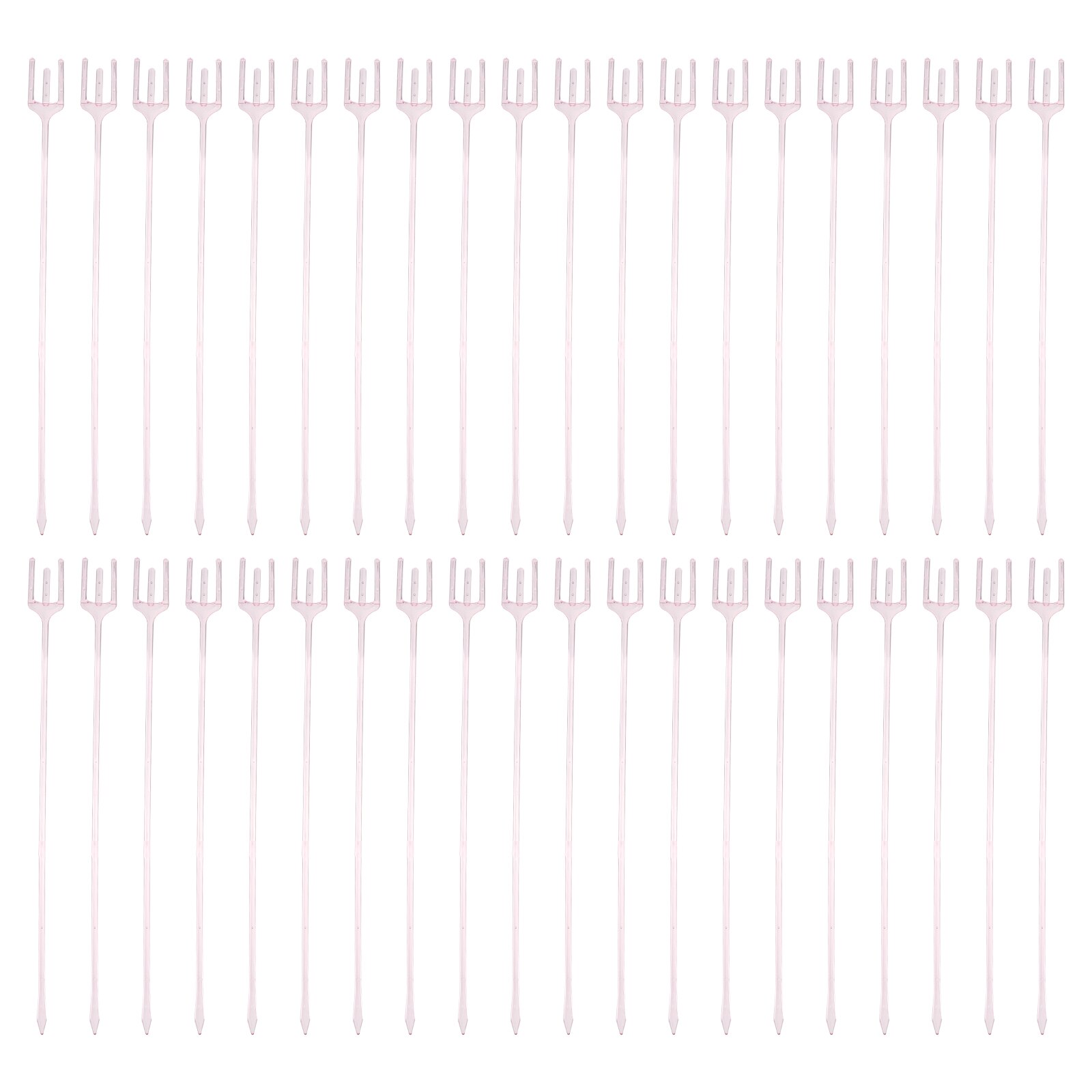 100pcs Floral Card Holder Picks Plastic Bouquet Trident Picks for Florist: Pink