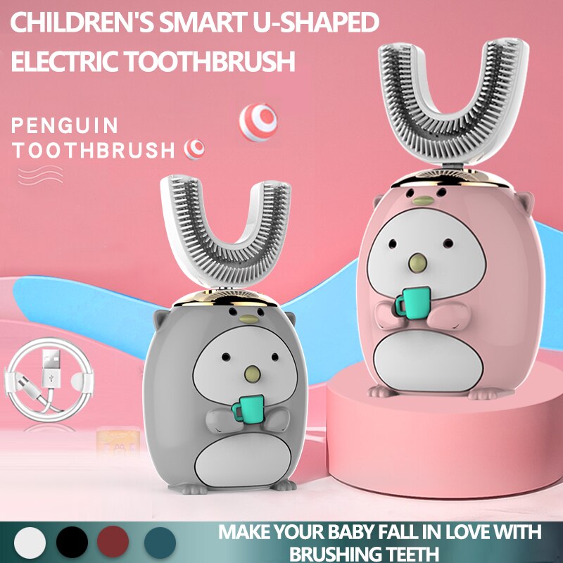 Smart 360 Grad XaoMi U Elektrische Zahnbürste Kinder Silizium Automatische Ultraschall Zähne Zahn Pinsel Cartoon-Muster Kinder