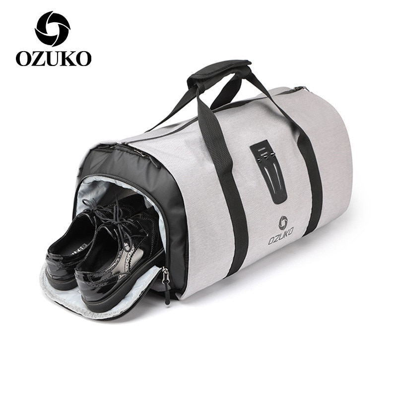 OZUKO-sac de voyage de grande capacité pour hommes, costume multifonction, stockage de bagages à main, sac fourre-tout étanche avec porte-chaussures
