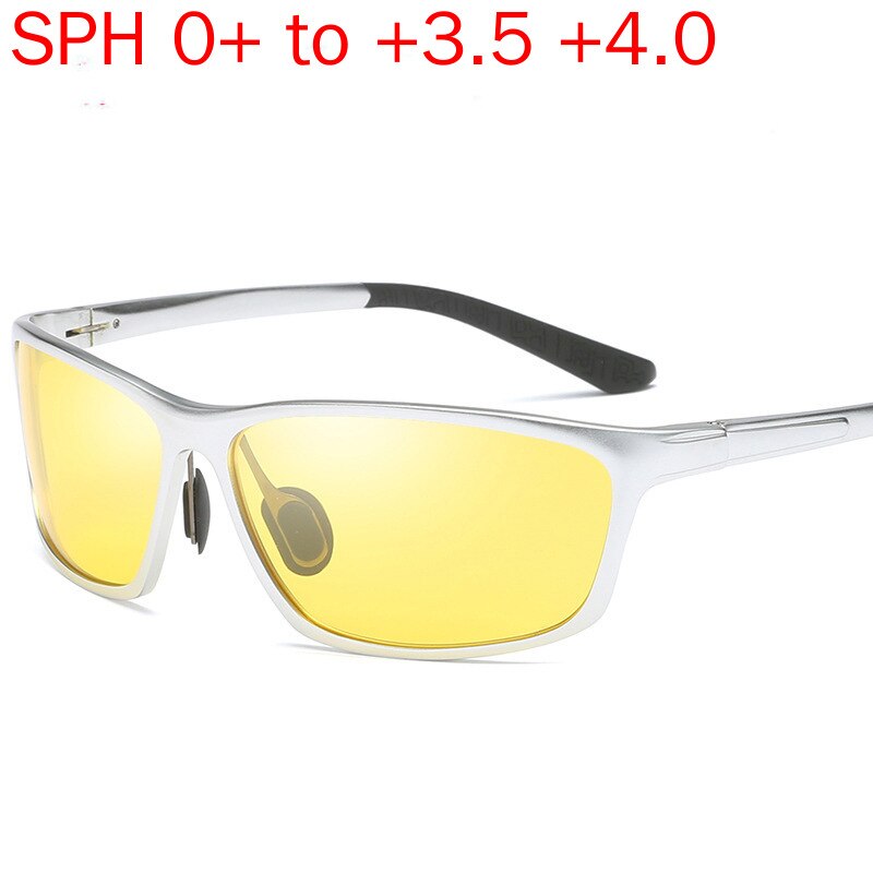 MINCL/ Aluminum Magnesium Bifocal SunGlasses Men's Anti-glare Driving Night Vision Multifocal Reading Glasses Sunglasses NX: +300 / silver