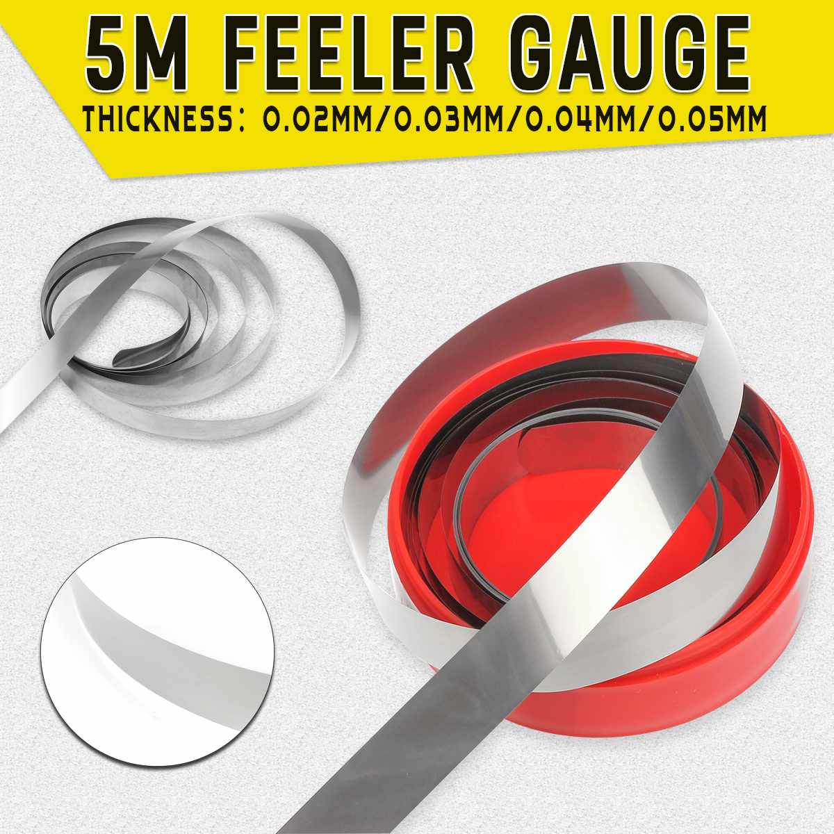 ZEAST 5m rodillo medidor de sensor métrico 0,02mm-0,05mm de espesor Banda-Herramienta de regla de medición de distancia Material de acero laminado en frío