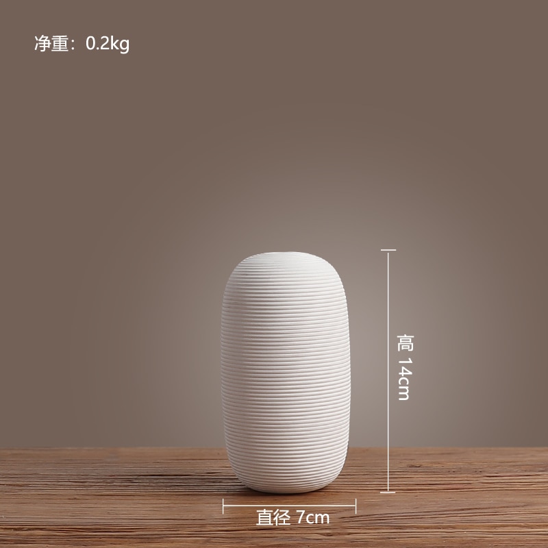 Keramisk vas dekoration modern enkel japansk zen stil blomma torkanordning te hus hotell vardagsrum veranda dekoration: 7 x 14