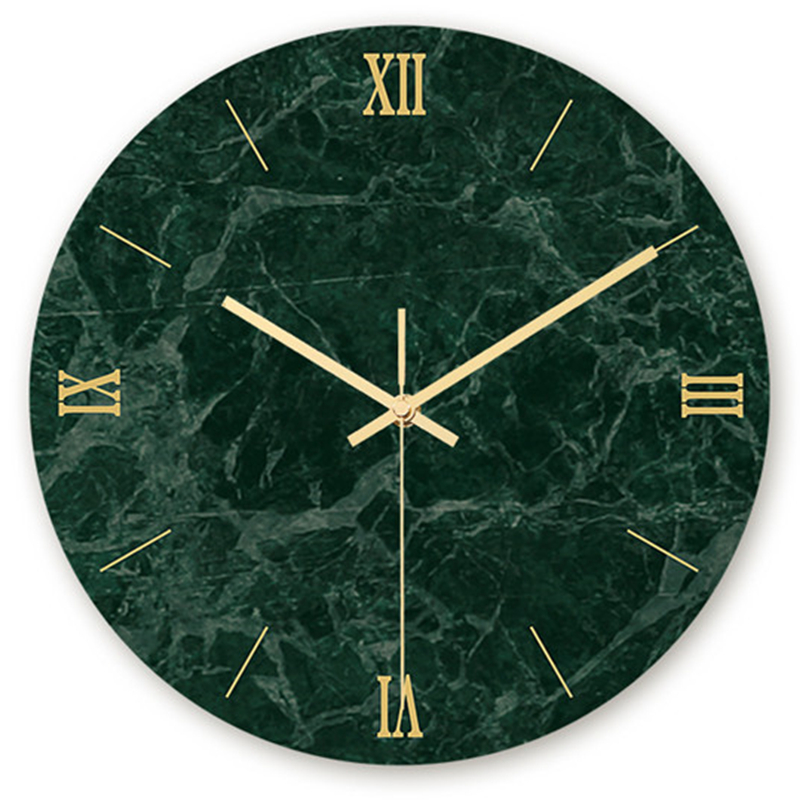 Grün Marmor Wanduhr Einfache Dekorative Kreative nordisch Moderne Marmor Uhren Zauberstab Uhr für Wohnzimmer Küche Büro Schlafzimmer: CC006 30cm