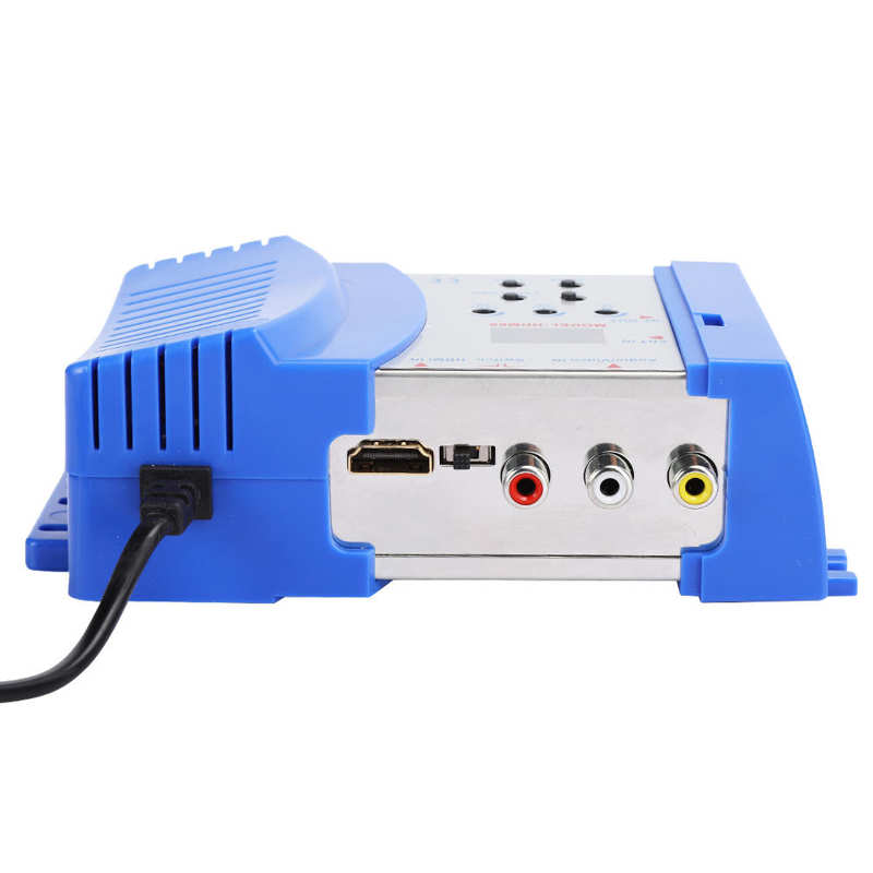 Modulador compatível com HDMI, conversor AV para RF, VHF UHF PAL, saída do formato de TV padrão, modulador portátil, plug EU, HDM69, 100-240V
