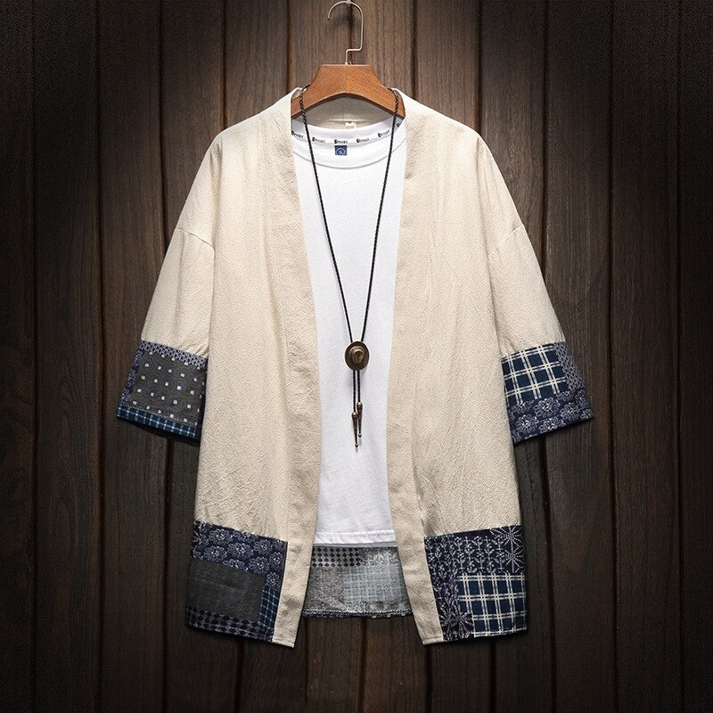 Japansk kimono traditionel herre tøj japansk kimono herre jakke mandlig kimono skjorte herre samurai kostume  aa001