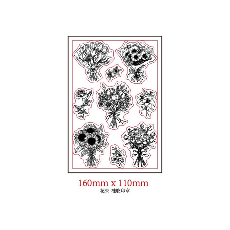 1pc Plumeria Flower Clear Stamps Flower Transparent Stamps Plants Pattern Silicone Clear Stamp Seals for DIY Scrapbooking: DEEP BLUE