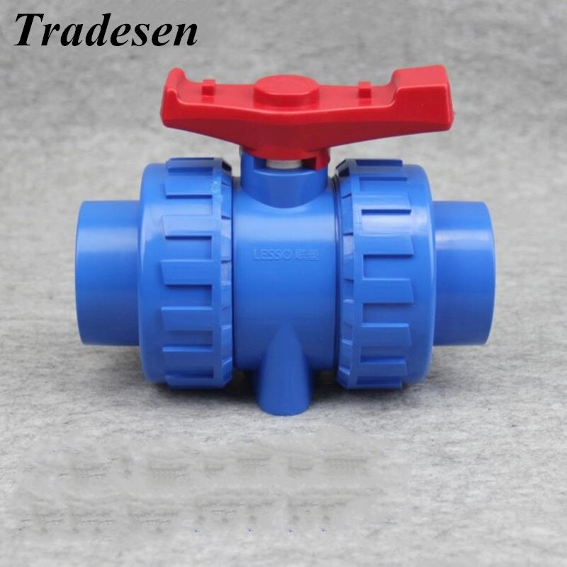 1pc Blue20mm 25mm 32mm 40mm 50mm 63mm PVC Ball Valve Union Valve PVC Water Pipe Connector Plumbing Hose Fittings Slip Shut Valve