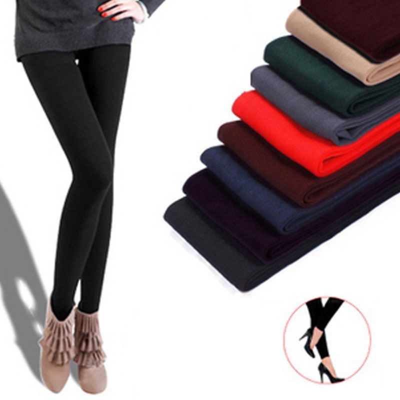 Leggins gruesos de terciopelo para mujer, leggins a la altura del tobillo para mantener el calor, Color sólido, cintura alta, Leggings de talla grande, ropa barata de China