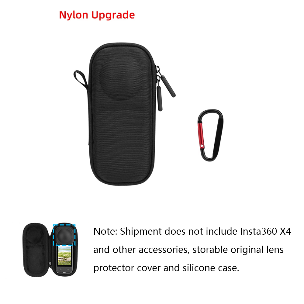 BRDRC Mini-Tragetasche für Insta360 X5 X4, tragbare Karosserie-Aufbewahrungsbox, kratzfeste Tasche mit Karabiner, Sportkamera-Zubehör: Braun