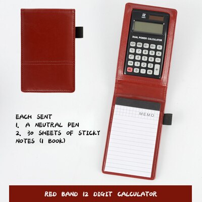 A7 Portable Work Notebook Portable Notebook With Calculator Multi-Function Notes A Variety Of Portable And Compact: B red