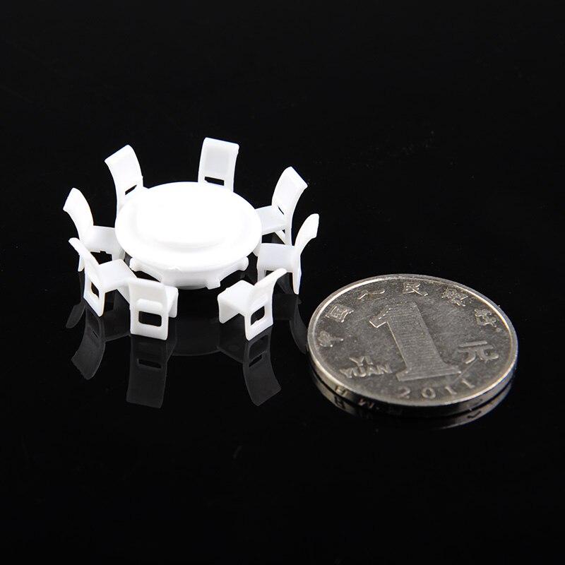 9Pcs/set 1:50 1:75 1:100 Furniture Toys Dining Chair Table Furniture Set For Doll house Dollhouse Kitchen Food Miniature: 100 scale