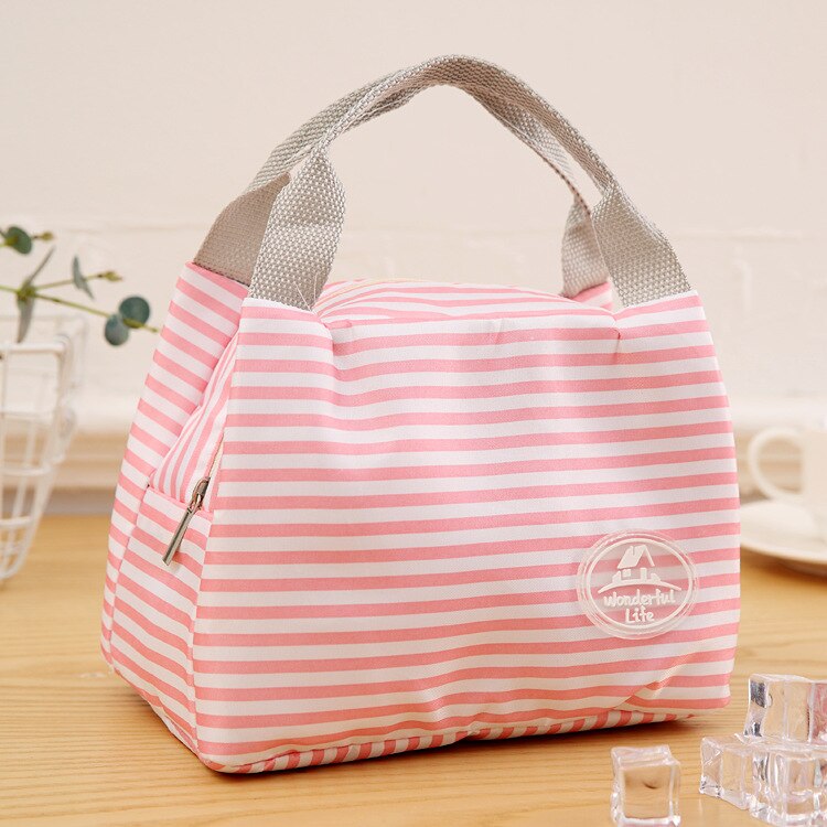 1 Uds bolsa de almuerzo frío de Picnic funda de transporte térmico portátil almuerzo bolsa el almuerzo almacenamiento de alimentos bolsas de almacenamiento de la caja de almuerzo de Bento bolsa: H