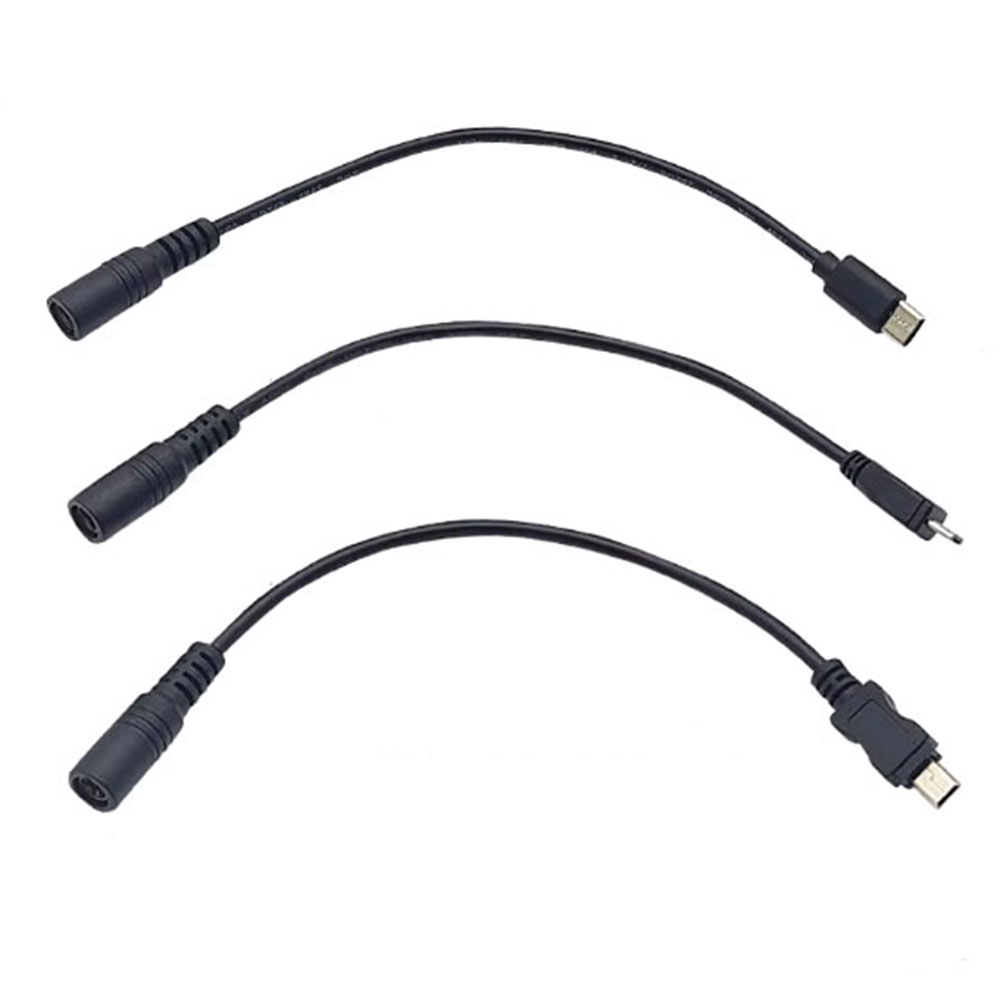 DC 5.5*2.1/3.5*1.35 Female Cables 5521 Power Jack DC Power Conector 5.5x2.1mm to Type-C /Micro/Mini USB Charging Cable Converter