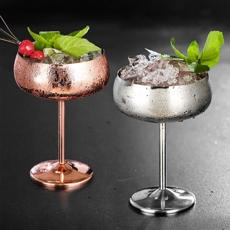 1 stk luksus 304 rustfritt stål cocktailglass cocktail juice drikke champagne beger fest barutstyr kjøkkenverktøy sølv