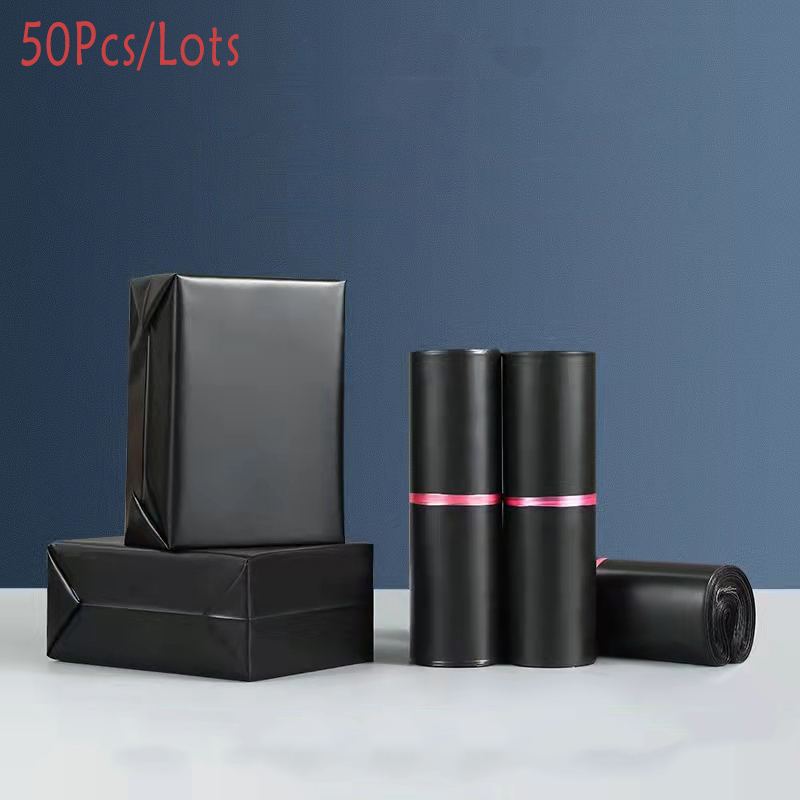 50Pcs Newest High Grade Matte Black Bags Thicken Envelope Storage Bags Poly Mailing Bags Self Adhesive Pouch Pack Bag