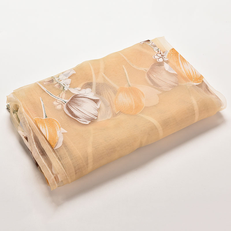 1PC 1M*2M Kitchen Curtains Tulip Pattern Sun-shading Curtain Window Curtains Sheer Voile Tulle for Bedroom Living Room Balcony: 1