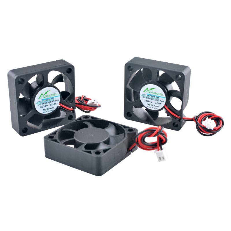 Industriell 50mm -axialfläkt –acp 5015 50 x 50 x 15mm multispännings  (5v/12v/24v) - kylfläkt för elektronik och kraftsystem