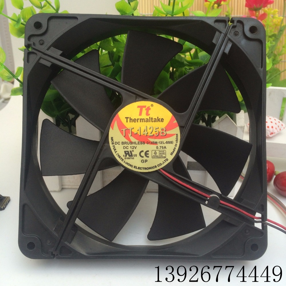 Blæser til everflow thermaltake tt tt -1425b 14cm tt -1425 14025 silence køleblæser  a1425 l 12s 12v 0.3a