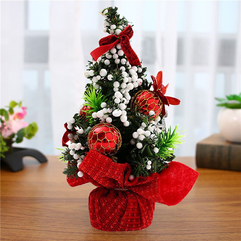 20cm Mini Christmas Tree Table Top Christmas Tree Small Desk Xmas Tree Party Decorated Tree For Home Office Christmas Ornament