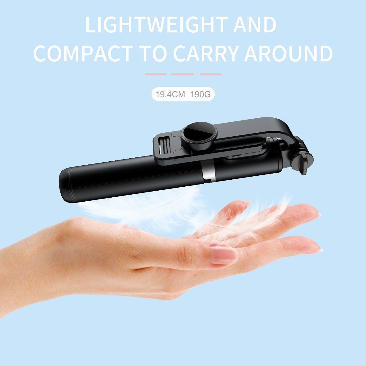 FANGTUOSI Wireless selfie stick tripod Bluetooth Foldable Monopod With Led light remote shutter For iphone