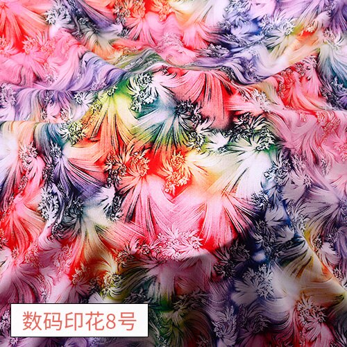 High Grade Digital 3D Printing Cotton Silk Fabric Dress Brocade Sewing By The Meter Floral Plant Color Geometric Printed DIY: Digital printing 8