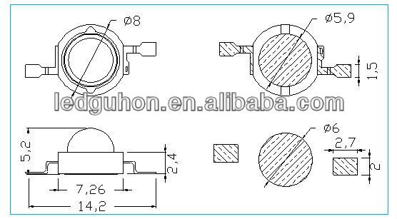 3W led violet chip 400-420nm led diode