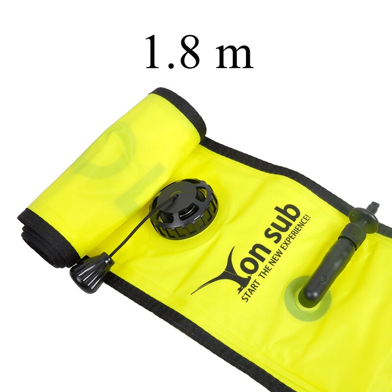 YonSub Scuba SMB Diving Surface Marker Buoy with High Visibility Inflatable Float Safety Sausage Signal Tube Signal Tube: Yellow-1.8m