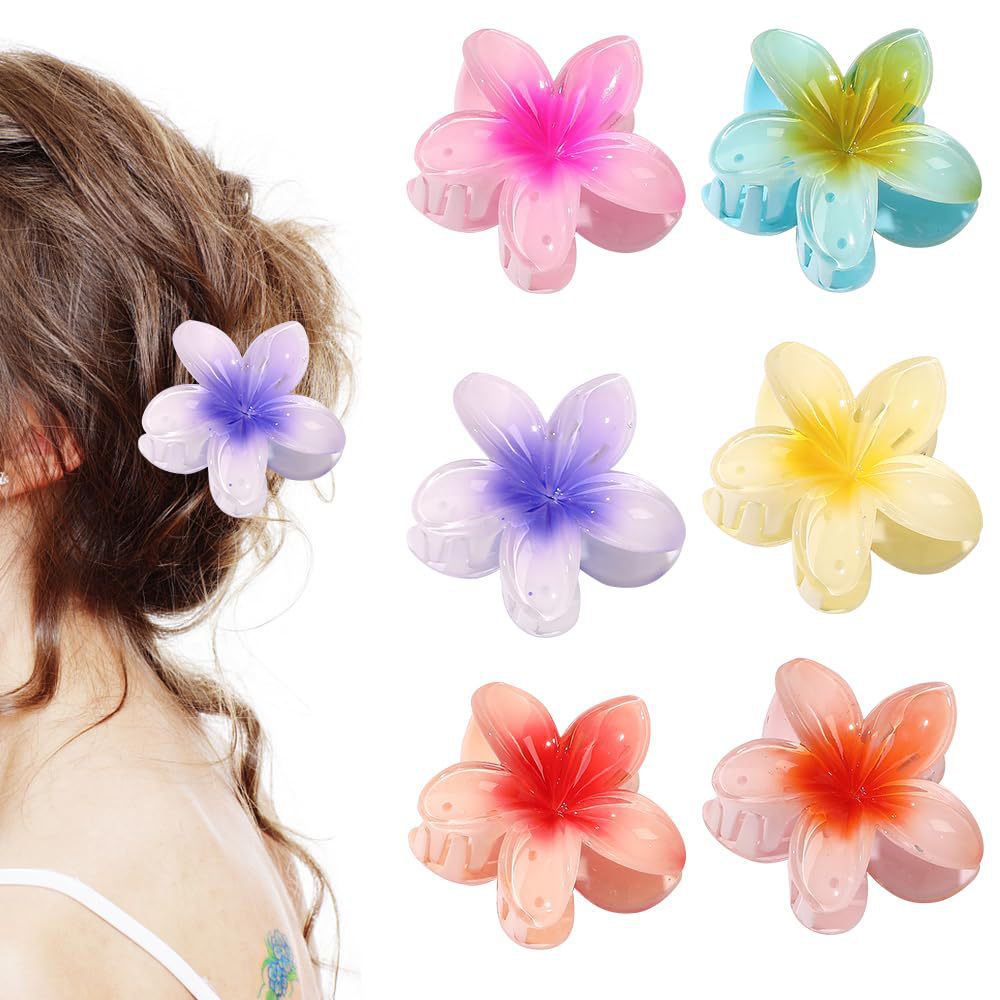 Vacation Egg Flower Hair Clips Hawaii Beach Claws Bohemian Hairpin for Girls