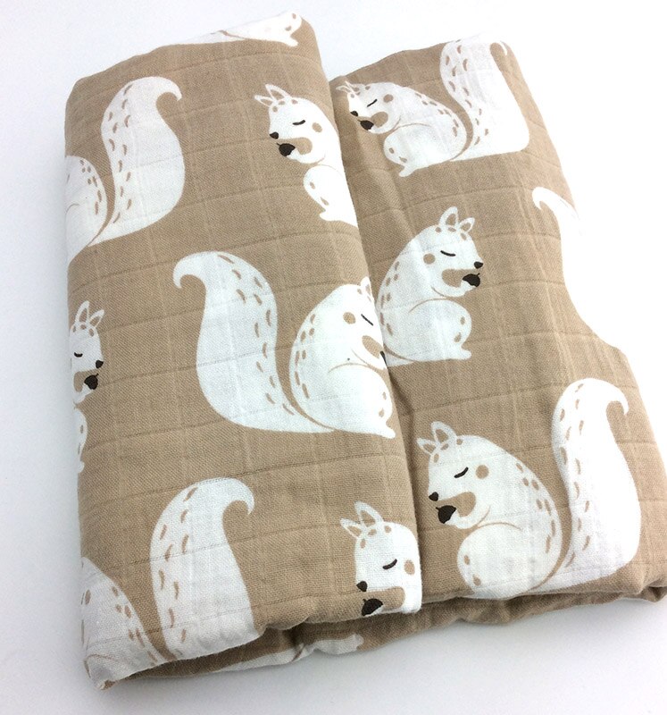 Baby wrap bomull filt 120*120 ,  muslin baby nyfödda filt, baby swaddle filt: A02