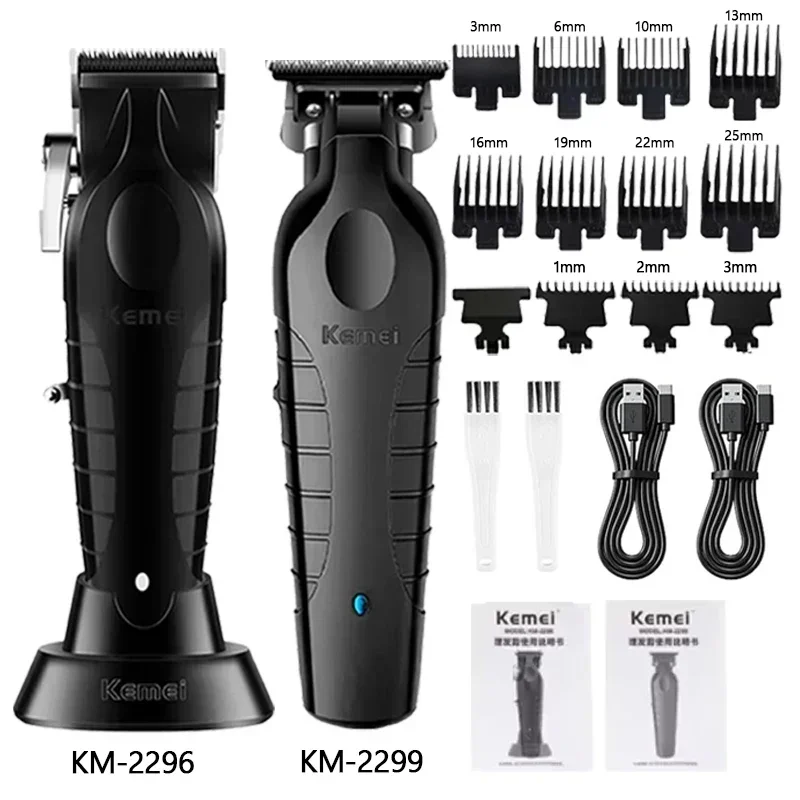 Kit de cortapelos Kemei KM-2296 KM-2299 KM-1102, cortadora de pelo eléctrica para hombres, cortadora de pelo: YELLOW