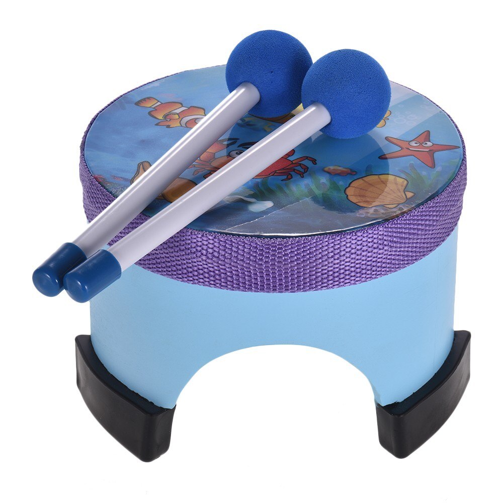 6 Inch Cartoon Houten Vloer Drum Percussie Instrument Musical Speelgoed Voor Kids Kinderen