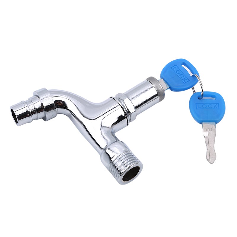 Torneira de água com chave para lavagem, portátil, doméstica, exterior, torneira, liga, único, anti-roubo, para exterior