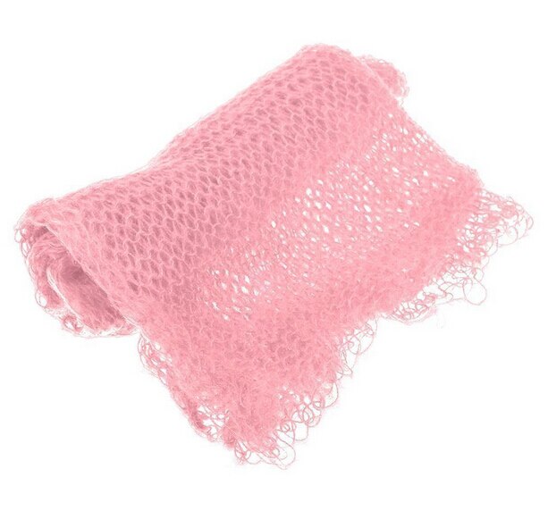 40x60cm Newborn Baby Girl Boy Crochet Knitted Receiving Blankets Toddler Kids Wrap Photography Photo Props Warm Blanket Sunsuit: Pink