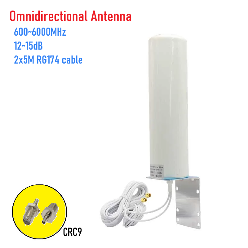 HWATEL 5G 4G Wifi External Omni Directional Omnidirectional Mimo 2x2 Antenna for Router Modem Repeater Extender SMA CRC9 TS9: Orange