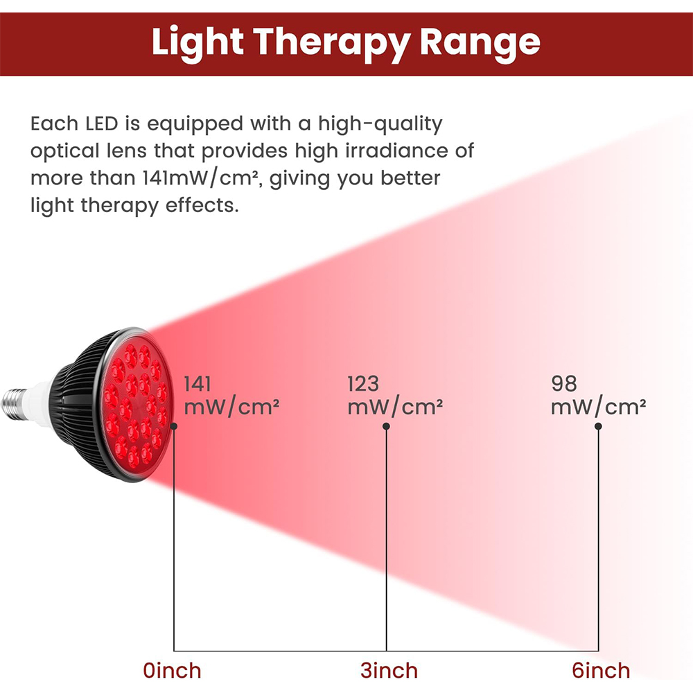 E26/E27 rot Glühbirne 660 nm 850 nm Rotlicht-Infrarot-Therapielampe Gerät 54 W