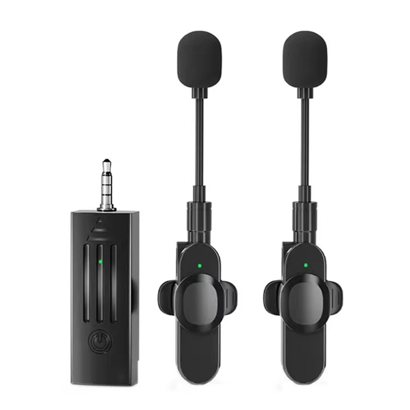 Hfes mini wireless microphone 3,5 mm bluetooth speakers collar microphone speaker for lectures classroom teaching: Black