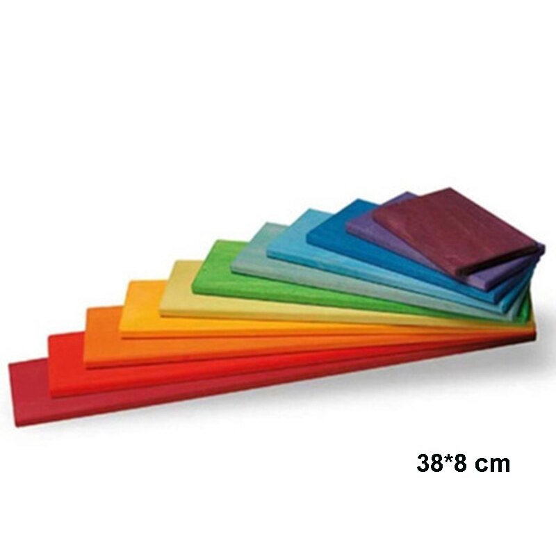 Arcobaleno Blocchi di Costruzione di Giocattoli In Legno per Bambini Creativo Stacker Montessori Educativi Giocattoli per I Bambini Regali Ideali: bar