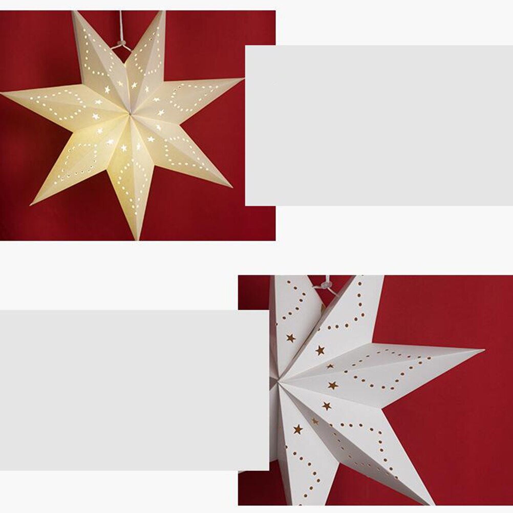 FAROL DE PAPEL hueco, estrellas en forma de pantalla, decoración de Festival para , cumpleaños, ventana, pantalla de lámpara de estrella de papel