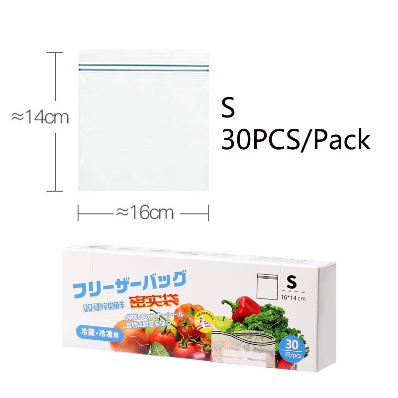 3 größen Silikon Lebensmittel Lagerung Reißverschluss Sperre Freie Kühlschrank Ziploc Lebensmittel Dichtung Tasche Wiederverwendbare Pochette Reißverschluss sperren Beutel: verpackt S