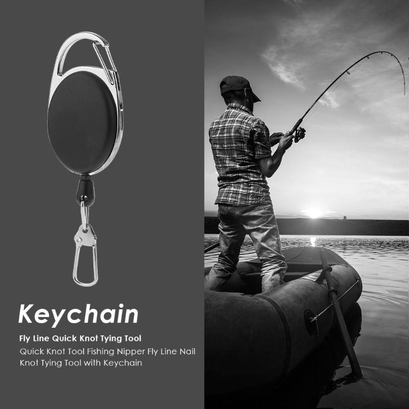 Fly Fishing Key Ring Retractable Retractor Extractor Keeper Tether Elastic Reel Anglers Badge Holder Keychain Fishing Tackle