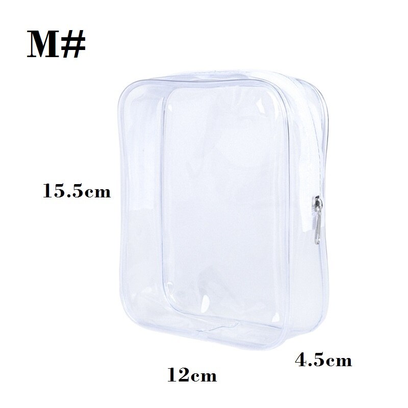 Sac cosmétique Transparent variétés tailles fille sacs de maquillage poche à glissière claire; grand, moyen, petit, Mini; cercle, carré,: M