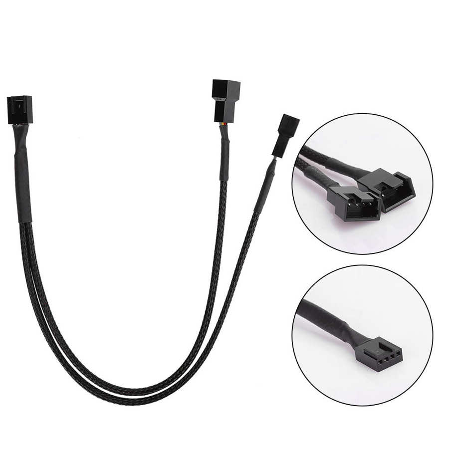 Pwm Fan Kabel Fan Draad Computer Moederbord Kabel 3 Pwm Koellichaam Adapter Cord Black 2 In 1 4 Pin